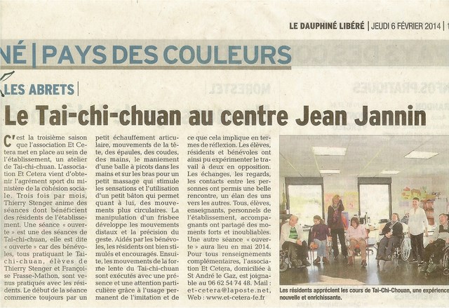 Dauphine Libere - Janvier 2014 - Centre Jean-Jannin