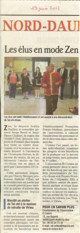 Visite Mme Huillier Centre Jean Jannin Juin 2013