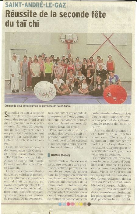 Dauphine Libere - Fete du Tai Chi - Juin 2017 - Saint-Andre Le Gaz